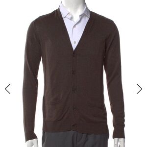 THE KOOPLES — Brown Silk-Cotton Cardigan (XS)